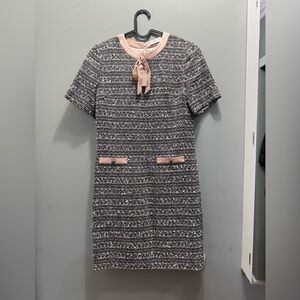 Sandro Black and Pink Tweed Mini Dress